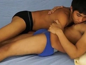 Young Asian twinks giving blow jobs and straight guys trying out gay sex