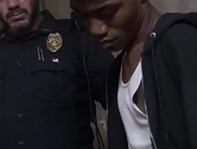 Gay cops free and blow cum onto face first time Suspect on the Run,