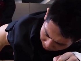 Young gaysians tied up and hard pounded in naughty foursome