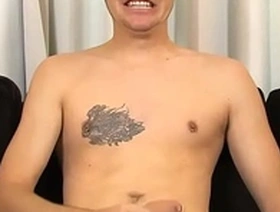 Cock pierced Kyle wanking his big fat long and strong pole